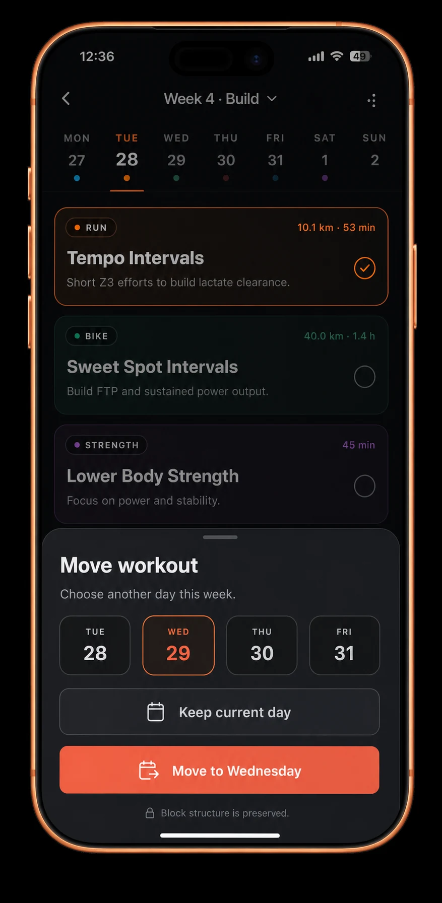 kovaa move workout sheet
