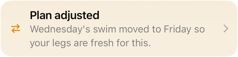 Plan adjusted: Wednesday's swim moved to Friday so your legs are fresh for this.